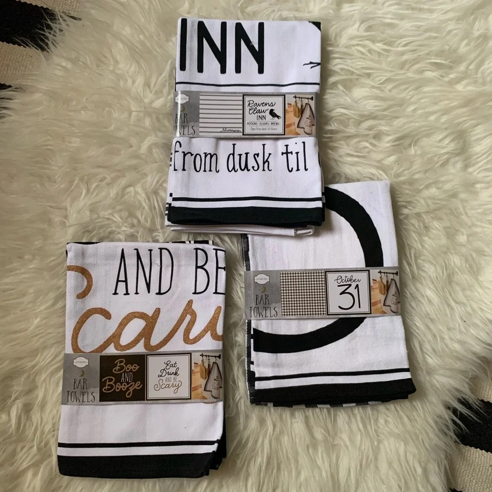 Set 6 Target Halloween bar towels Blogger favorite